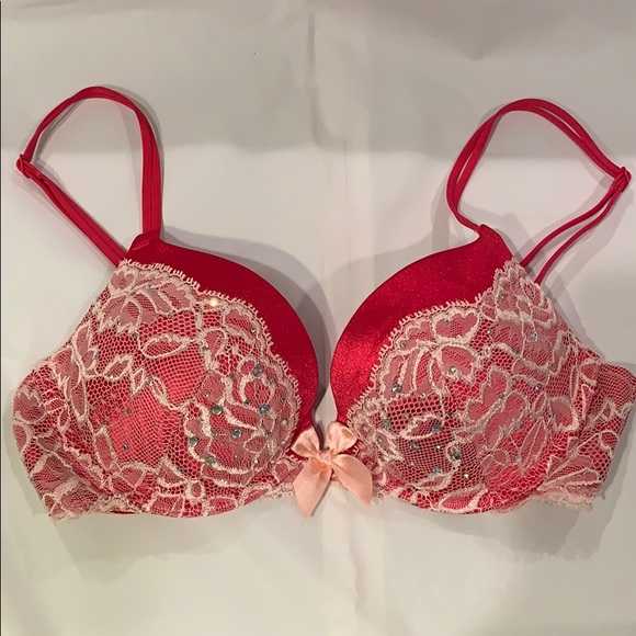 Victoria's Secret Other - Victoria’s Secret Lace Beaded Padded Bra Size 34B